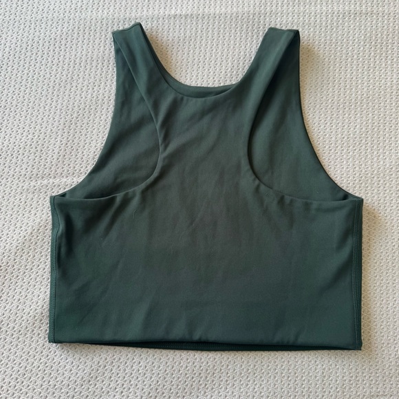 Girlfriend Collective Dylan High Neck Racerback Sports Bra Moss Green size Small - Picture 4 of 8